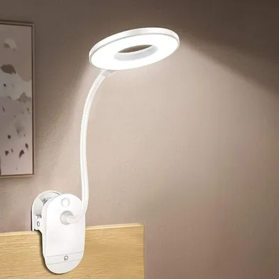 Immagine prodotto di Lampada da lettura a clip - Lampada USB per libri - Ideale per leggere a letto - Intensità regolabile - 3 livelli di luminosità - Colore bianco