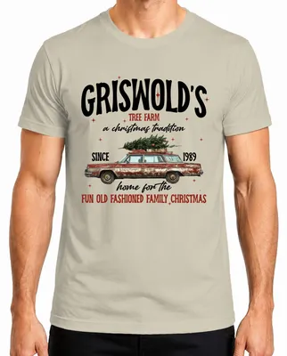 Imagen del producto de Griswolds Tree Farm: Camiseta para hombre, diseño "Schöne Bescherung Clark - Weihnachten Christmas Xmas", color natural, talla XXL