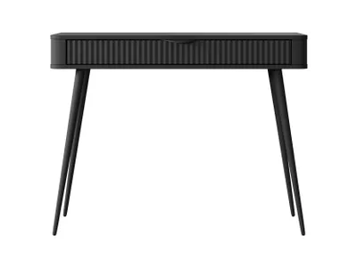 Image de AX LIVING Vespasia petite coiffeuse noire 100,2 cm cannelée