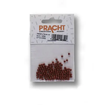 Produktbild von Metallic-Perle rot 3 mm Lochgröße 0,8 mm