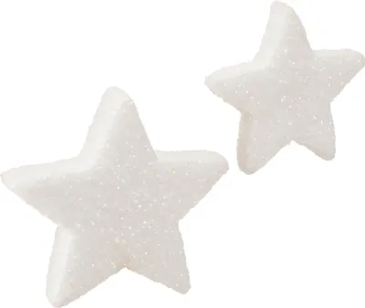 Produktbild von Deko Sterne Weiß Glitter Streudeko Weihnachten Kunststoff 36 St 4/5cm, 36 Stück
