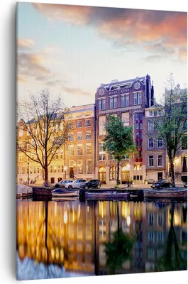 Produktbild von Bild auf Leinwand - Leinwandbild - Einteilig - Holland Kanal - 70x100cm - Wand Bild - Wanddeko - Wandbilder - Leinwanddruck - Kunstdruck - Wanddekoration - Leinwand bilder - Wandbild - PA70x100-4068