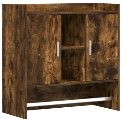 Immagine prodotto di vidaXL Mensola da parete con supporto a muro in rovere affumicato 80 x 36 x 80 cm