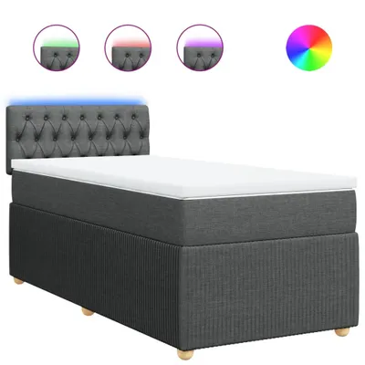 Produktbild von Boxspringbett mit Matratze Dunkelgrau 100x200 cm Stoff