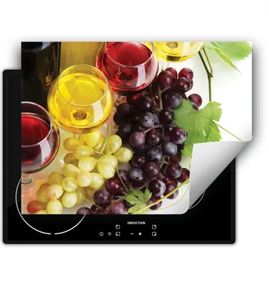 Produktbild von DarHaus Herdabdeckplatte 70x52 cm Anti Rutsch Matte Aufrollbar, bunt - Wein