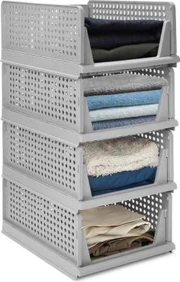 Produktbild von Famanu Aufbewahrungsboxen Set aus 4 Kunststoffbehältern - Grau