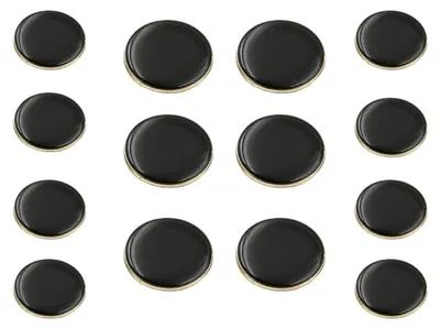 Produktbild von Solidchoice – Set mit 14 Knöpfen, 15 mm und 20 mm, Metall, Schwarz und Gold