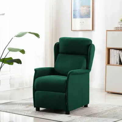 Image de vidaXL Fauteuil de massage vert foncé 93,5 x 67,5 x 101,5 cm Tissu