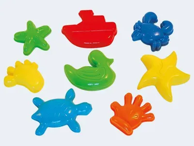 Produktbild von Sandspielzeug Sandformen Set, 8 Stück, 8cm, sortiert, mit Tiermotiven