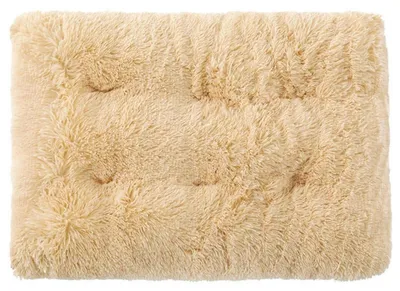 Obrázok produktu pre Psie lôžko, obdĺžnikový tvar, plyšové, mäkké, teplé, protišmykové, farba khaki, veľkosť M, 65x50 cm. Vhodné aj pre mačky
