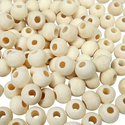 Holzkugeln 6 mm, 100 Stück, rund, für DIY-Schmuck