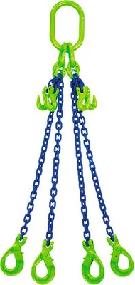 Produktbild von Anschlagkette Kettengehänge Mamutec 4-Strang 8 mm GK10 mit Sicherheitslasthaken und Verkürzer, 2 m