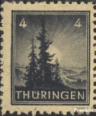 Produktbild von Briefmarken Sowjetische Zone (All.Bes.) 1945 Mi 93VIII, weißer Strich an der 4, Punkt rechts am Ü (Feld 55) postfrisch Thüringen