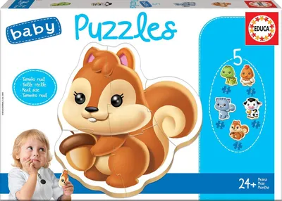 Produktbild von Educa 13473, Tiere, Baby Puzzleset mit 5 Puzzles für Kinder ab 24 Monaten