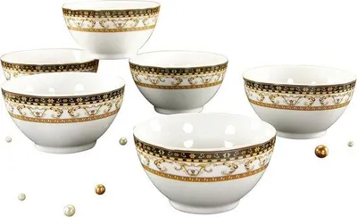 Produktbild von Müslischalen Set 6-teilig Schwarz Porzellan 12 cm - Spülmaschinenfest