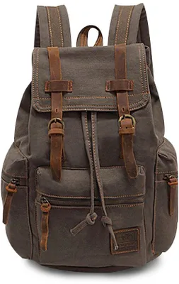 Produktbild von Canvas-Schultasche für Mädchen mit 15,6 Zoll Laptopfach, grün
