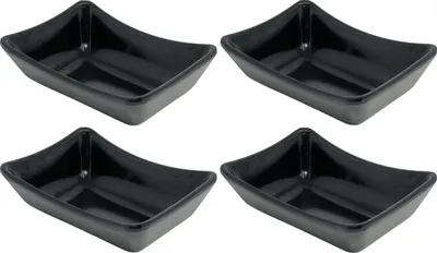 Produktbild von 4x Dipschalen Melamin Set Schwarz 757 Snackschale Servierschale Klein Mini Saucenschälchen Soja