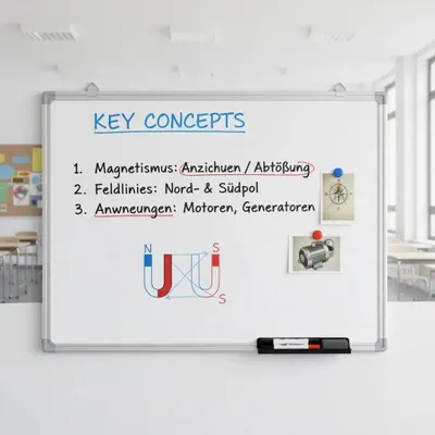 Produktbild von Magnetisches Whiteboard - Wandtafel - 100x60 cm - Aluminiumrahmen - Trocken abwischbar - Armeegrün