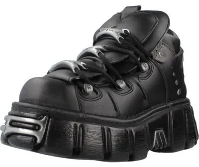 Produktbild von NEW ROCK M106 VS1 Plateau Stiefel mit Schnallen für Damen und Herren, Schwarz