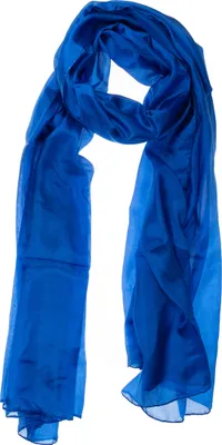 Produktbild von Seidenschal Halstuch Schal XXL Blau Royalblau Dunkelblau 100% rein Seide 180x90cm