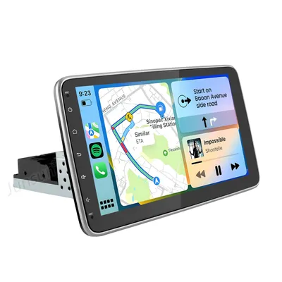 Obrázek produktu pro 4+64G 10" Android 15 360° otočný displej Carplay DAB+ 1DIN autorádio GPS navigace WIFI BT USB FM