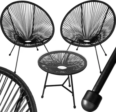 Produktbild von 2 Gartenstühle Santana mit Tisch Retro-Design im Acapulco-Stil