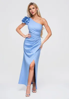 Produktbild von LARICA Abendkleid Maxi Asymmetrisch Glamour LA-OM-DLR377 blue XL