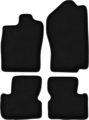 Image de Tapis de sol velours sur-mesure pour Opel Vectra A (1988-1995, berline, liftback, hatchback) noir, jeu 4 pièces, fixations