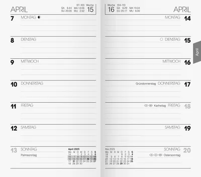 Immagine prodotto di Calendario di ricambio 758 8,7x15,3 cm 1 settimana/pagina 2025