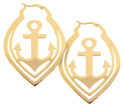 Produktbild von Wildcat Ohrringe - Anchor Hoops - Gold - Chirurgenstahl 316L - wasserfest, langlebig, hautverträglich, Gold