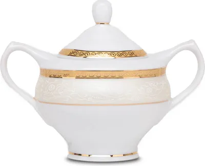 Obrázek produktu pro Čajový servis Konsimo pro 6 osob (15 položek) "AGAWA GOLD", bílá, porcelán, Classic, 200 ml / 15 cm / 19,5 cm / 1,2 l