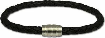 Produktbild von SilberDream Leder Armband schwarz mit Edelstahl Verschluss LS1502