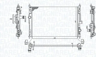 Produktbild von MAGNETI MARELLI 350213199600 Kühler Wasserkühler Motorkühler passend für PEUGEOT 3008 SUV (M) 308 SW II 5008 II für OPEL GRANDLAND X (A18)