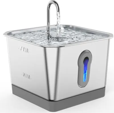 Produktbild von Smart Cat Fountain - 3,5 l drahtloser Edelstahl -Trinkbrunnen, ruhiges automatisches Wasser aktiviertes Kohlenstofffilter PET