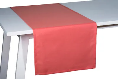 Image de Pichler Chemin de table uni structuré avec protection anti-taches 1 set de 100 x 40 cm PANAMA rectangle corail , 2 cm de large ourlet