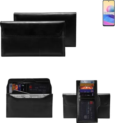 Produktbild von K-S-Trade Handy Hülle kompatibel mit Xiaomi Redmi Note 10 5G Schutz Hülle Tasche Schutz Case Handytasche Kunstleder schwarz, 1x