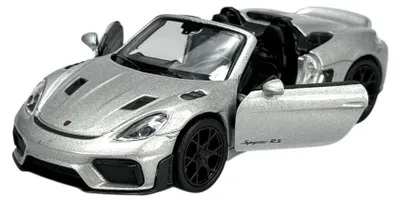 Obrázek produktu pro Welly Porsche 718 Spyder RS, stříbrná, bez střechy, kovový model, měřítko 1:34, , v krabici, číslo produktu 43856