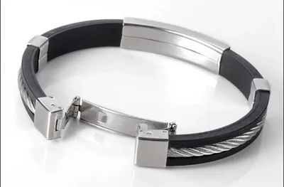 Produktbild von Herrenarmband Edelstahl Armband Herren Drahtseiloptik