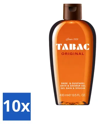 Immagine prodotto di 10 flaconi di bagnoschiuma e doccia Original Tabac - Detergenza delicata - 400 ml - Confezione - 10 pezzi