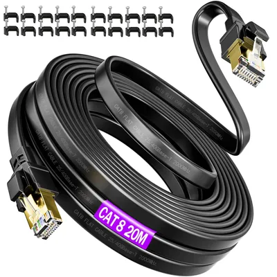 Produktbild von Soibke Lan Kabel 20meter Cat 8 Netzwerkkabel 20m Flach Geschirmt Gigabit