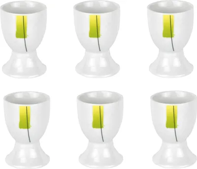 Produktbild von 6er Set Eierbecher Manhattan 4,8cm Porzellan weiß mit Nachbildung