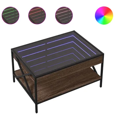 Produktbild von vidaXL Couchtisch mit Infinity-LED Braun Eichen-Optik 70x50x38 cm