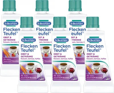 Produktbild von Dr. Beckmann Fleckenteufel Obst & Getränke - Fleckentferner gegen Rotwein, Kaffee uvm. 6x 50 ml