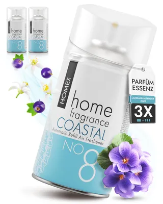 Produktbild von Roselive - Homex Raumduft 3er-Pack Set ,Lufterfrischer Nachfüller mit Parfümessenzen ( No.8 COASTAL - 3er-Pack )