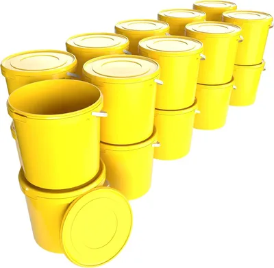 Produktbild von Eimer mit Deckel 10 L | Vorratseimer | Lebensmittelecht Gelb | PP | 50 Stück