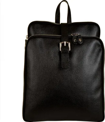 Produktbild von Schwarzer Rucksack aus echtem Leder