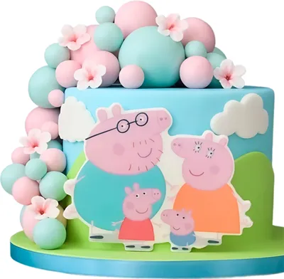 Produktbild von Sweetfanaberia| Tortendekoration Set - PEPPA XXL - Bunte Figuren - Essbare Kuchendekorationen