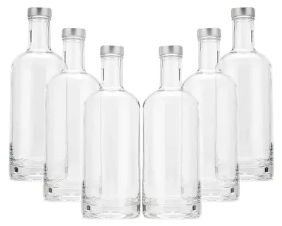 Productafbeelding van Omgoods - Set van 6 Glazen Flessen 750 ml met Schroefdop