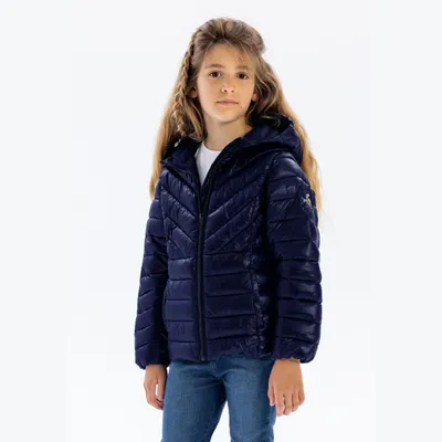 Produktbild von Minoti Steppjacke wattiert Kapuze Dunkelblau Gr. 98 für Mädchen