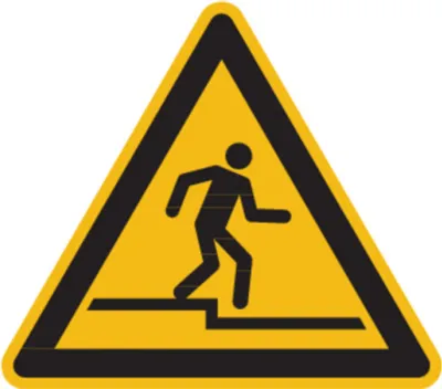 Produktbild von Dreifke® Warnschild, Warnung vor Abwärtsstufe W070 | PVC | 200mm | ASR A1.3 (...